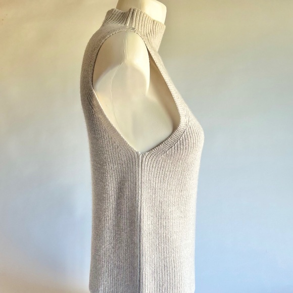 New Wilfred Aritzia Mock Neck Grey 100% Wool Sleeveless Sweater Size M - Picture 5 of 12